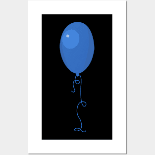 Single blue balloon Posters and Art